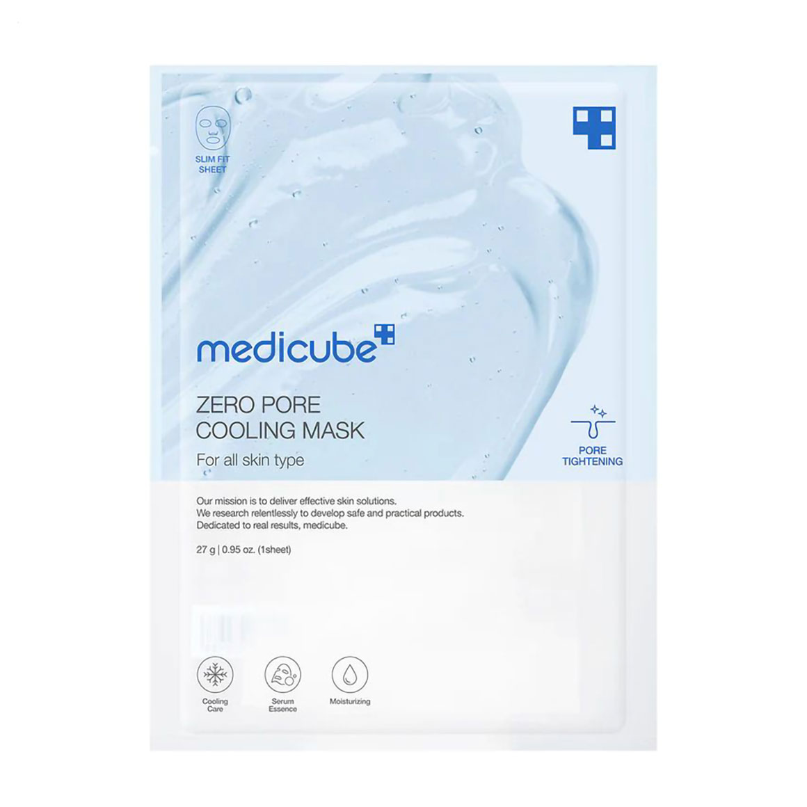 Охолоджувальна тканинна маска для обличчя Medicube Zero Pore Cooling Mask, 27 г